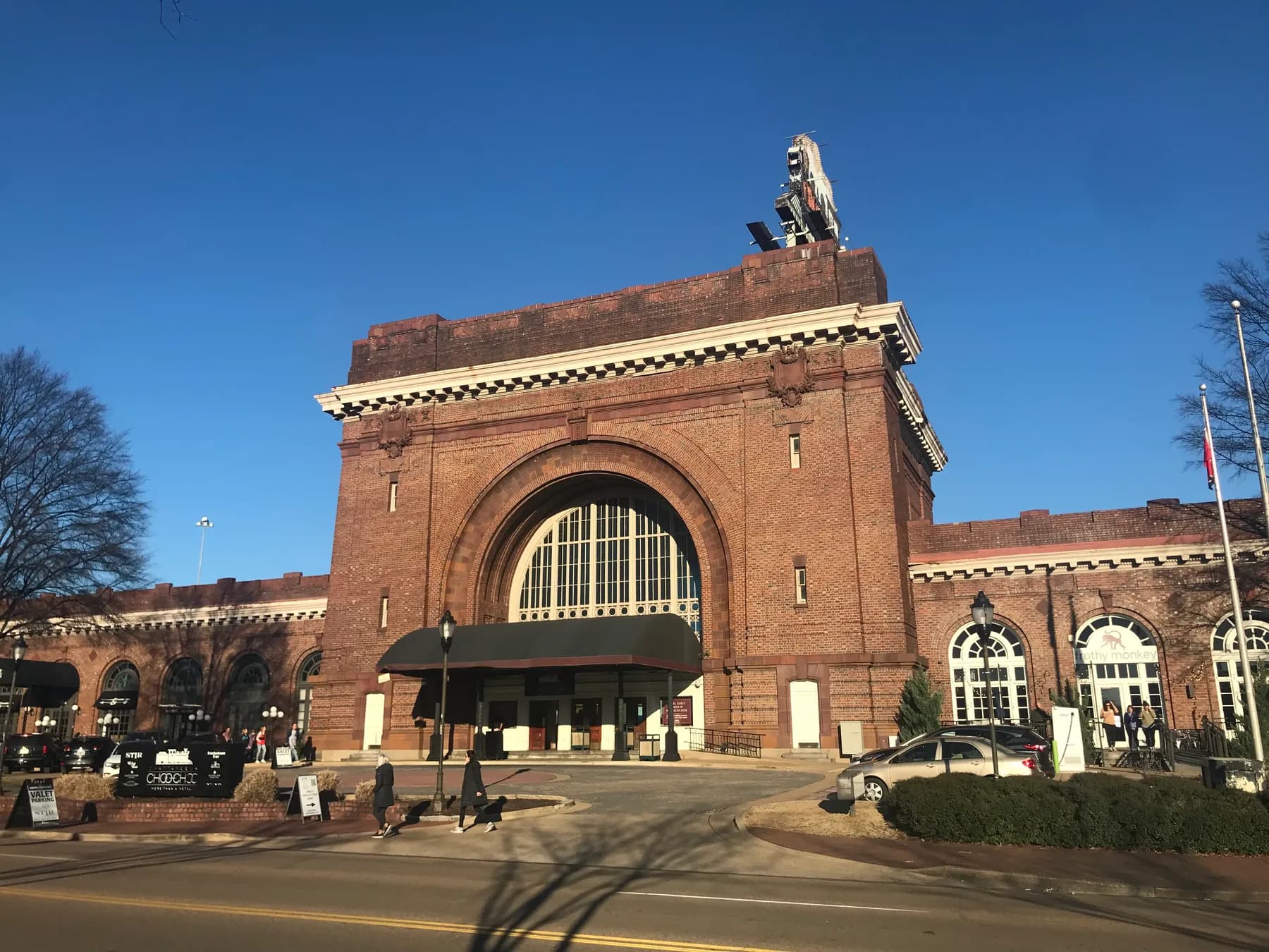Historic brick entrance of Chattanooga Choo Choo Terminal Station
